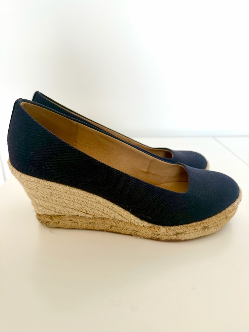 J. Crew Espadrille Wedge Flats - Navy